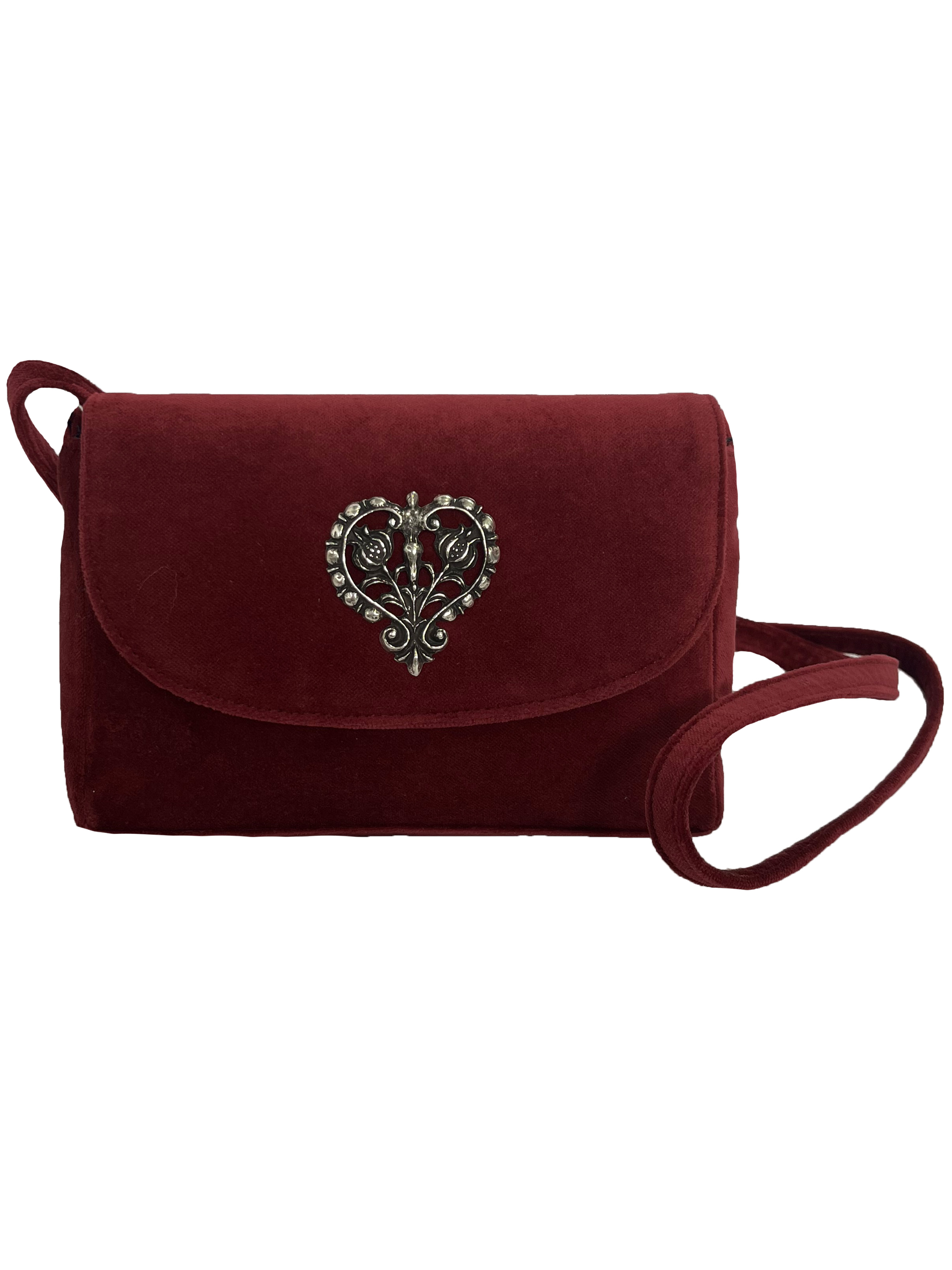 Dirndltasche Samt Bordeaux Rot