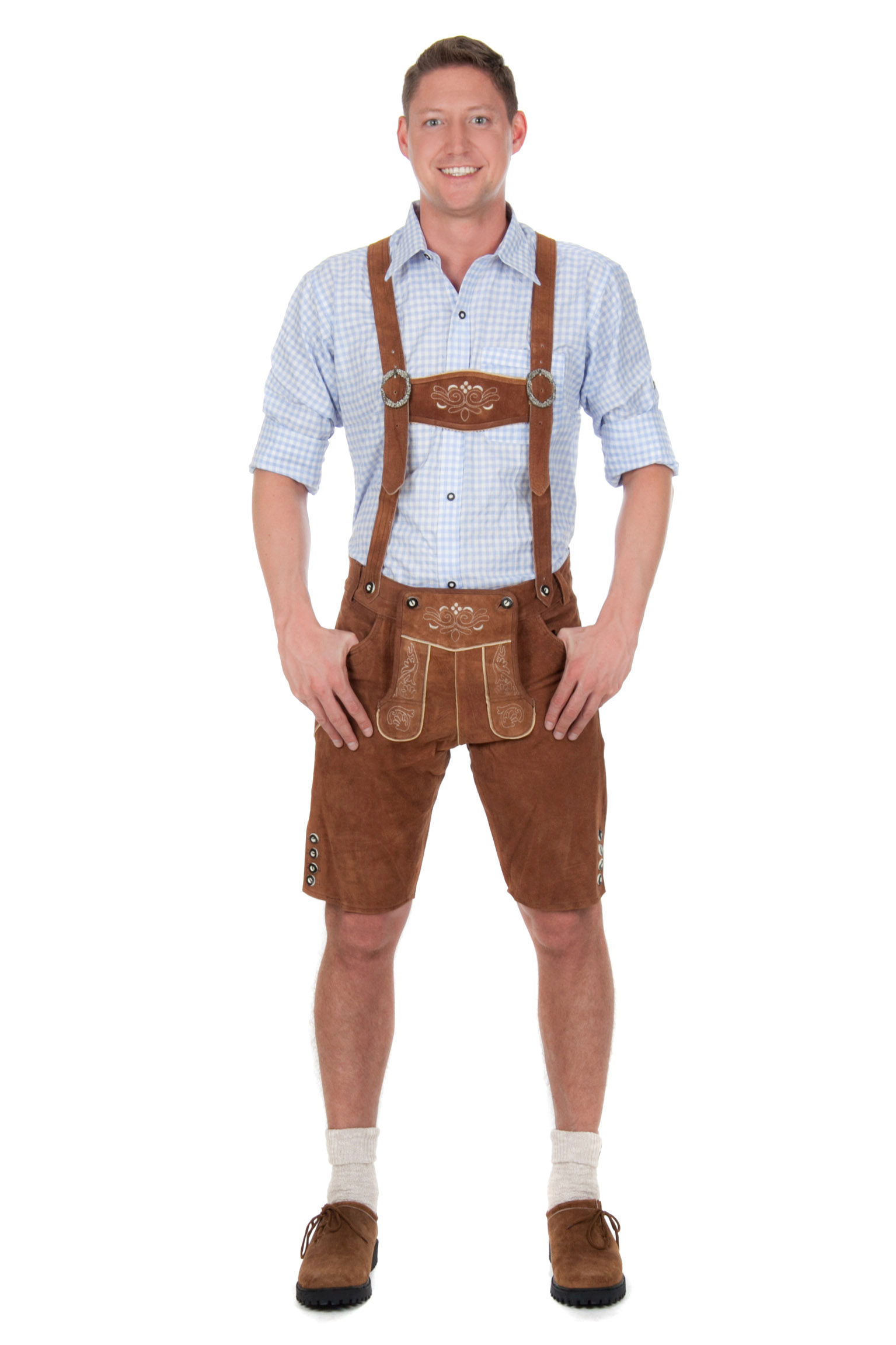 Kurze Trachtenlederhose kastanienbraun