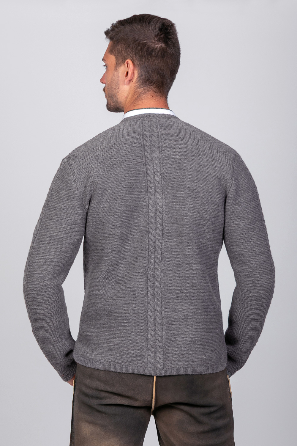 Trachten Strickjacke Leo Rauchgrau