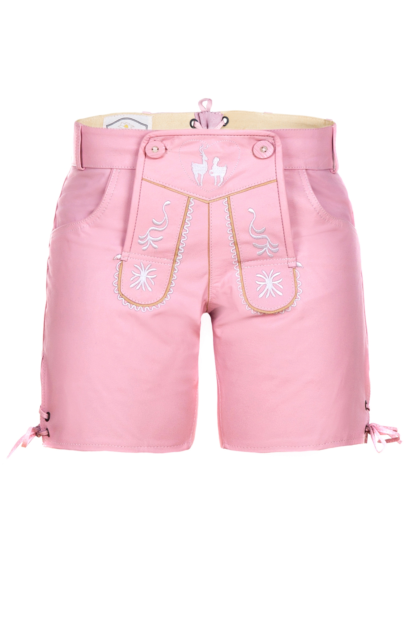 Damen Ledershorts rosa