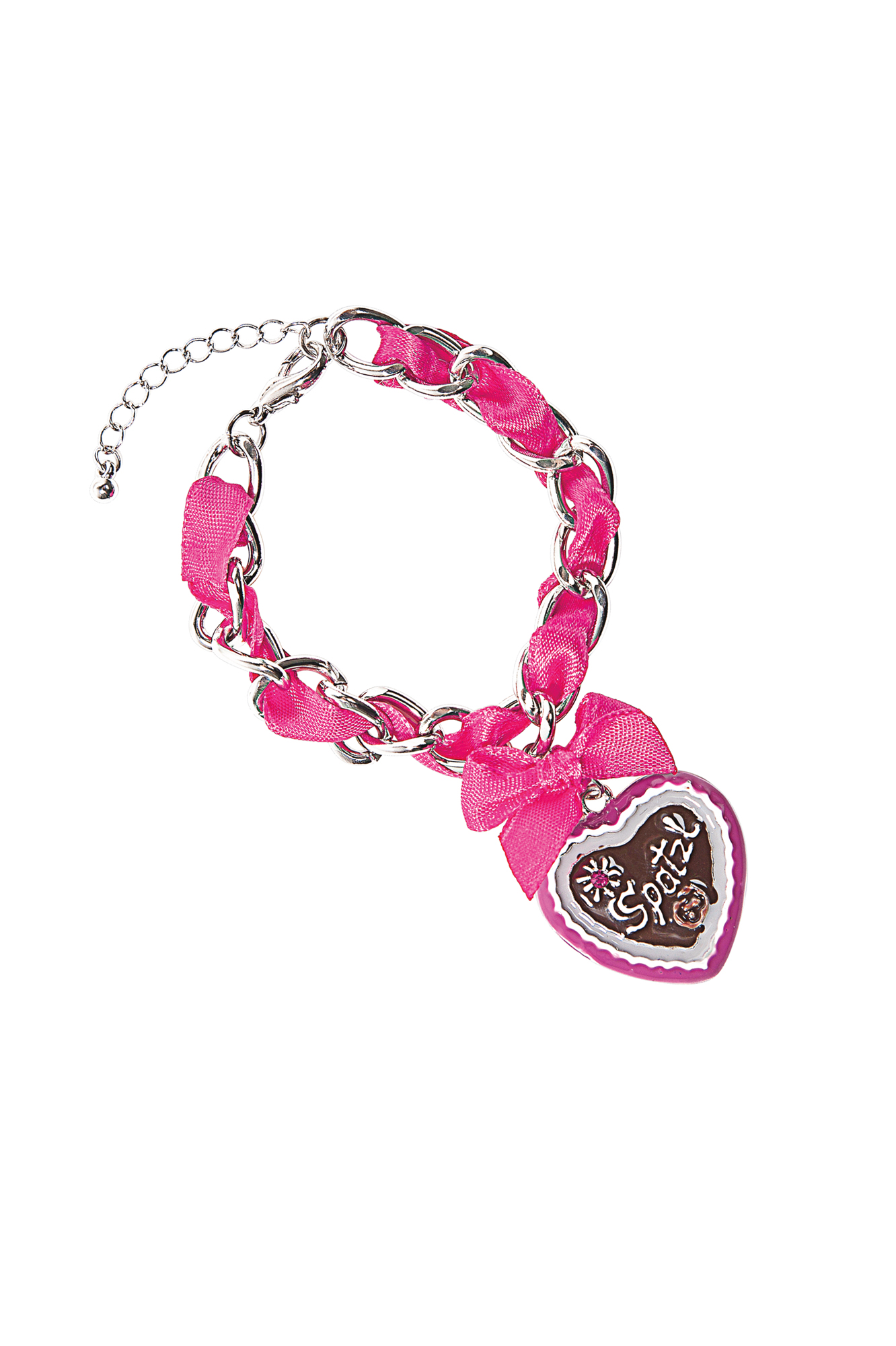 Trachtenarmband Herz Spatzl pink