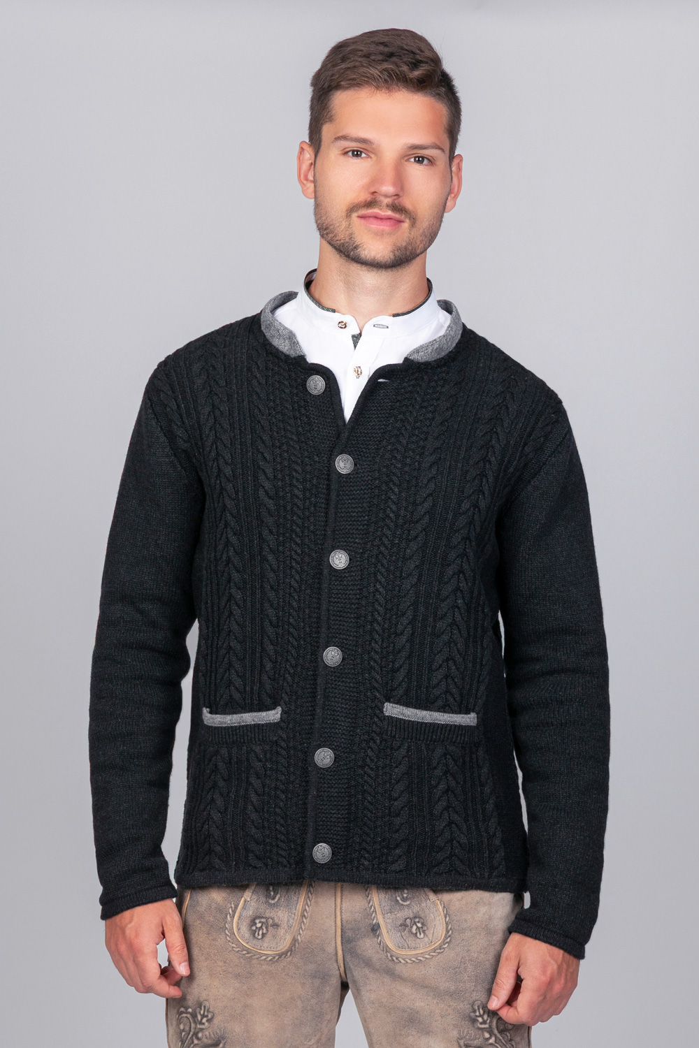 Trachten Strickjacke Jakob Dunkelanthrazit