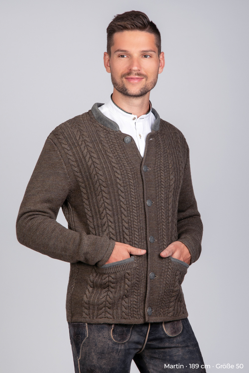Trachten Strickjacke Jakob Tabak
