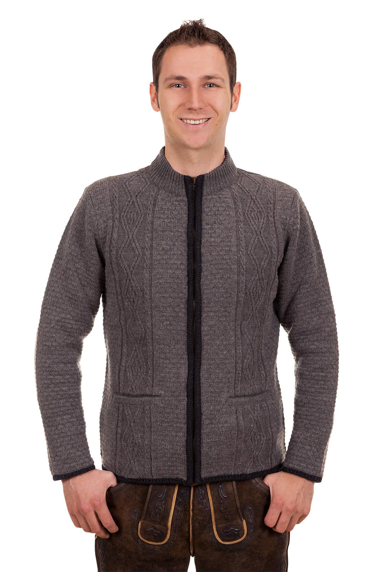 Strickjacke Helmut hellgrau