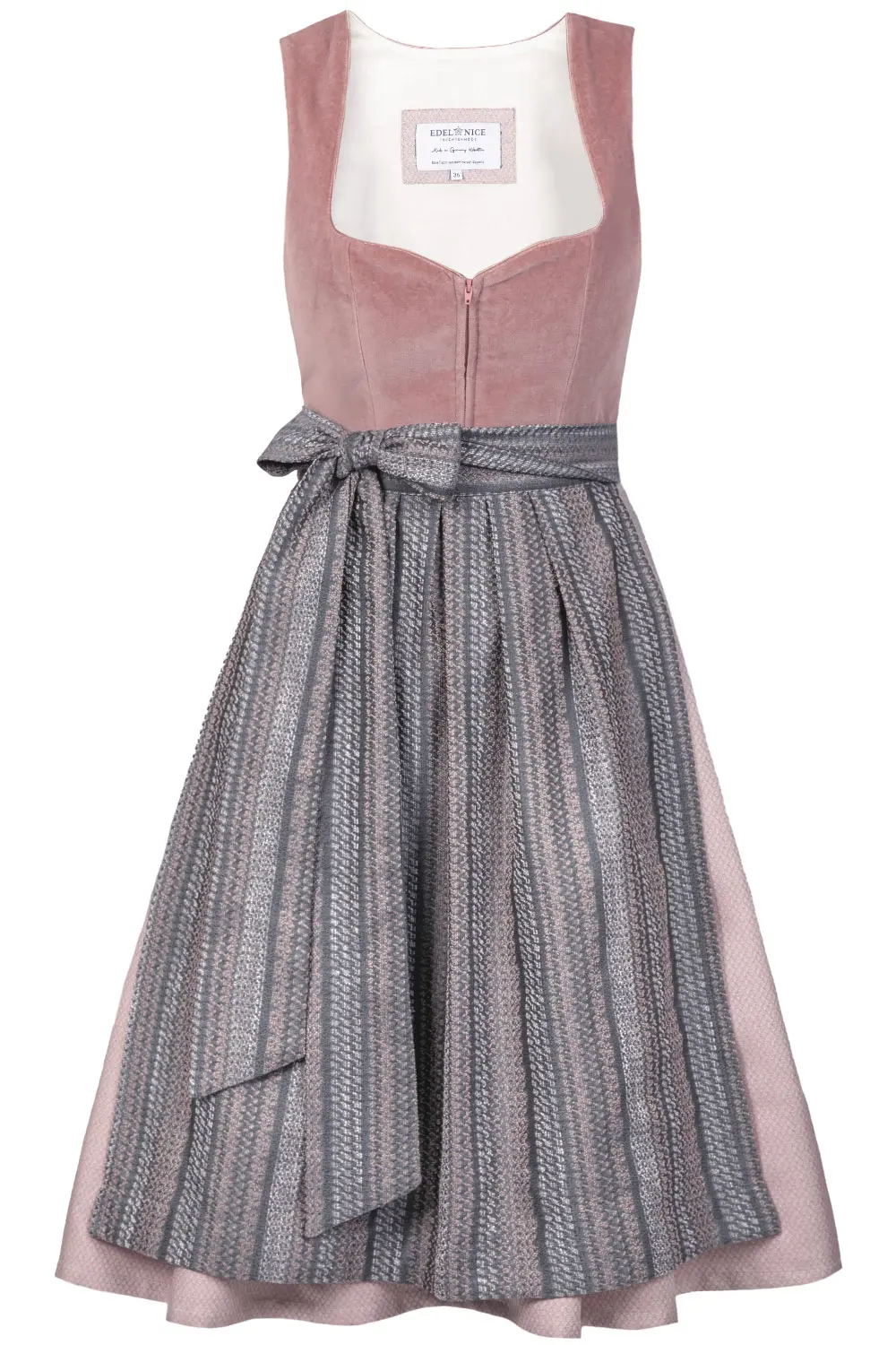 Midi Dirndl Marie Samt Altrosa
