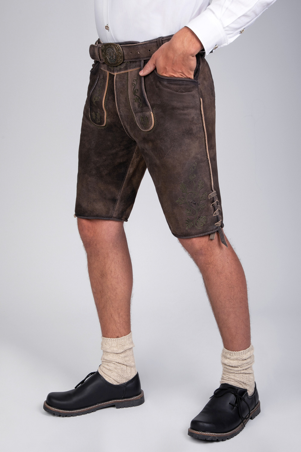 Kurze Wildbock Lederhose Gustl