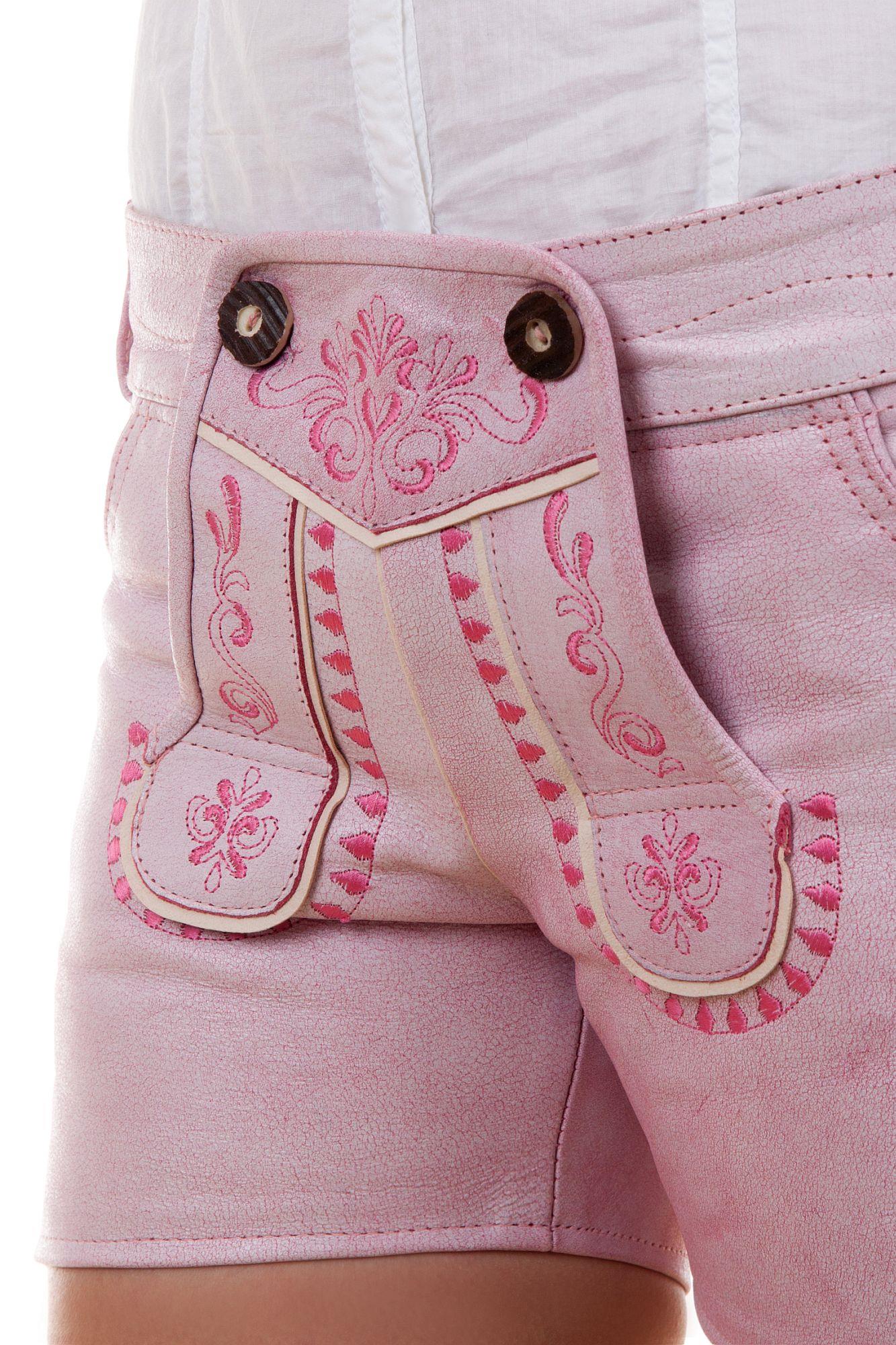 Damen Ledershorts Pink Princess