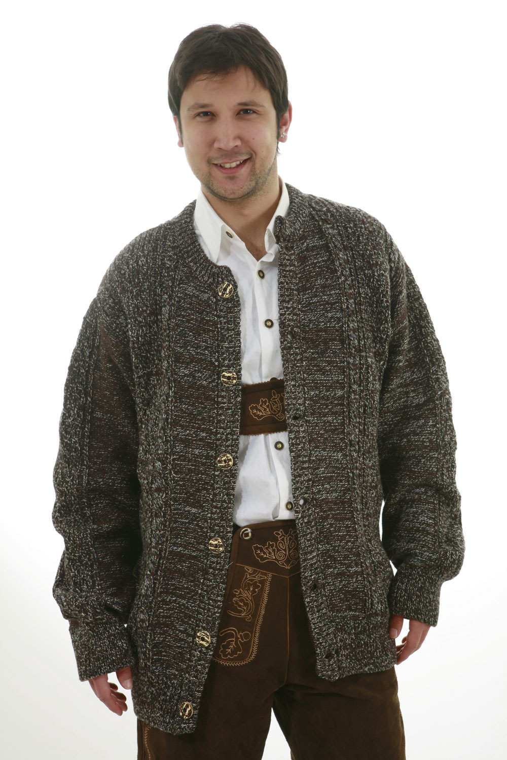 Strick Trachtenjacke braun