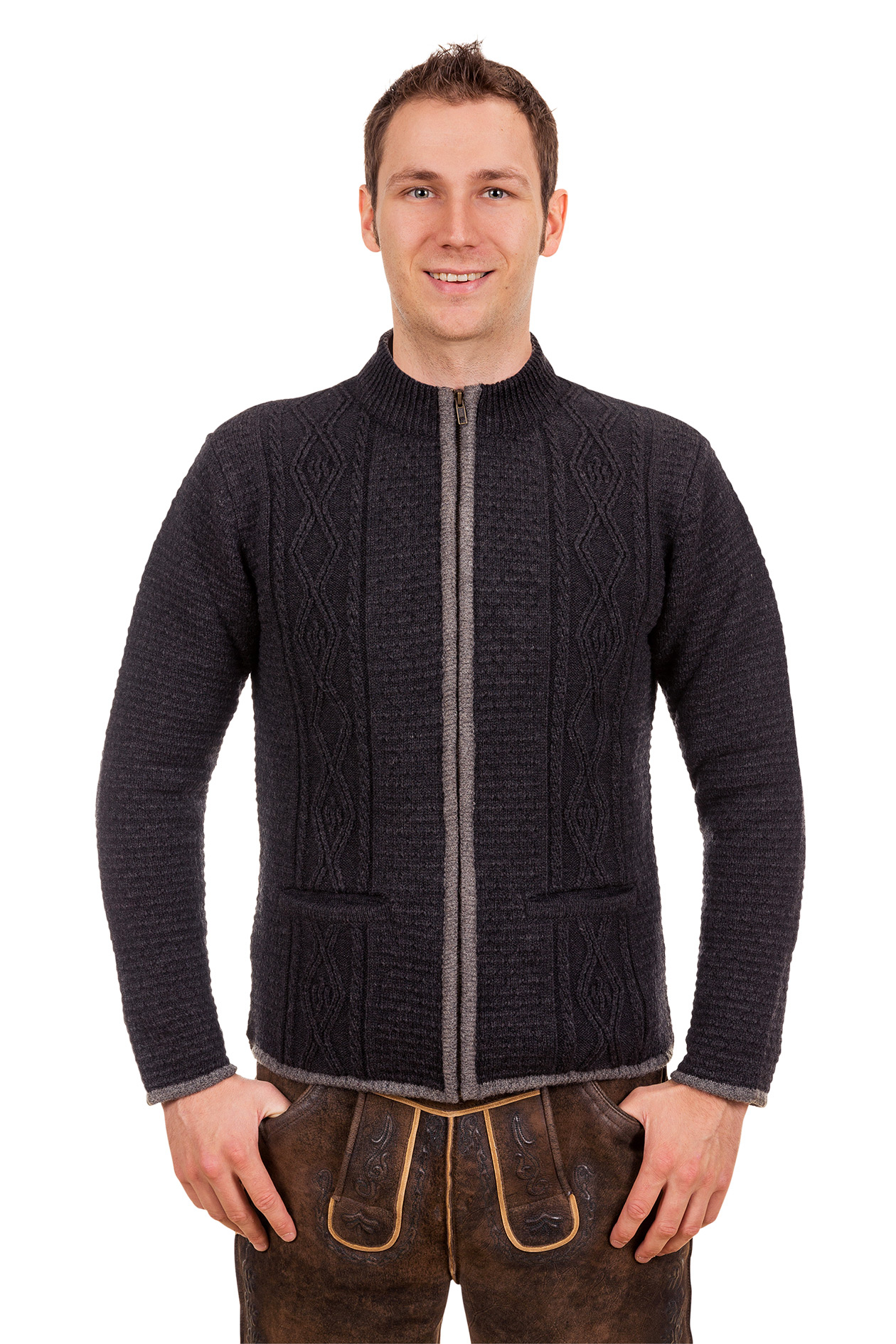 Strickjacke Helmut dunkelgrau