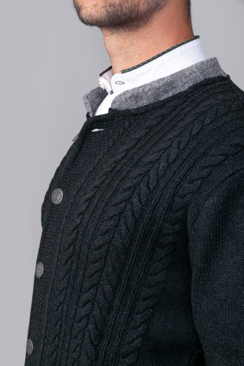 Trachten Strickjacke Jakob Dunkelanthrazit