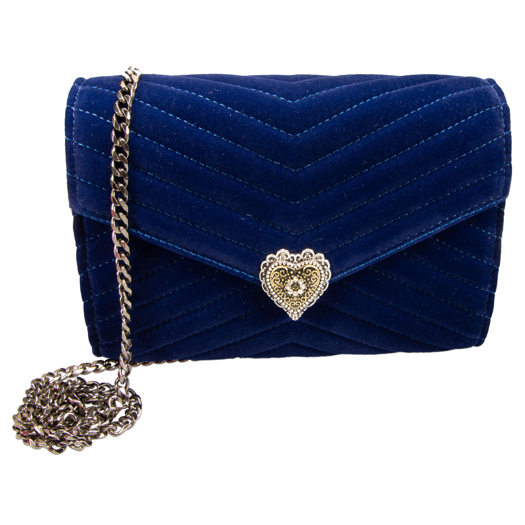 Trachten Dirndltasche Charlotte Samt Blau
