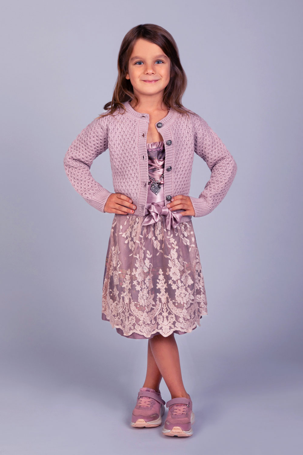 Kinder Strickjacke Theresa rosé