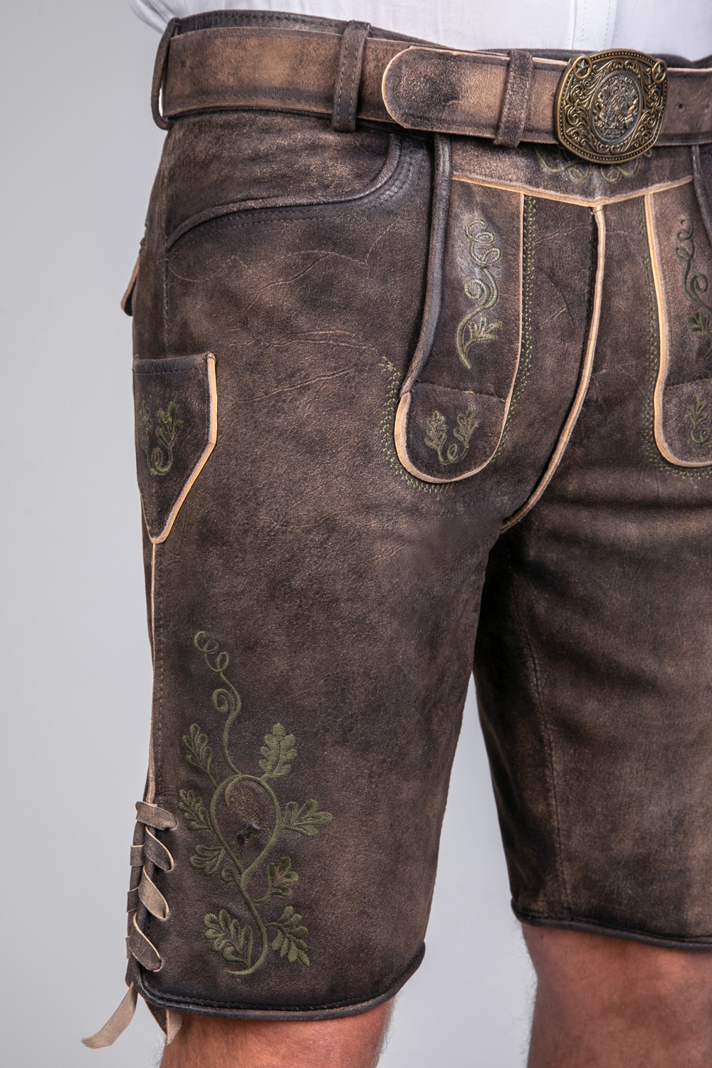 Kurze Wildbock Lederhose Gustl