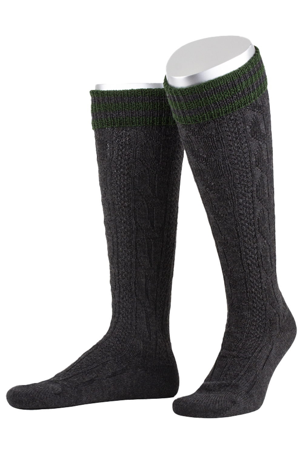 Allgäuer Umschlagstrumpf Anthrazit–Tanne