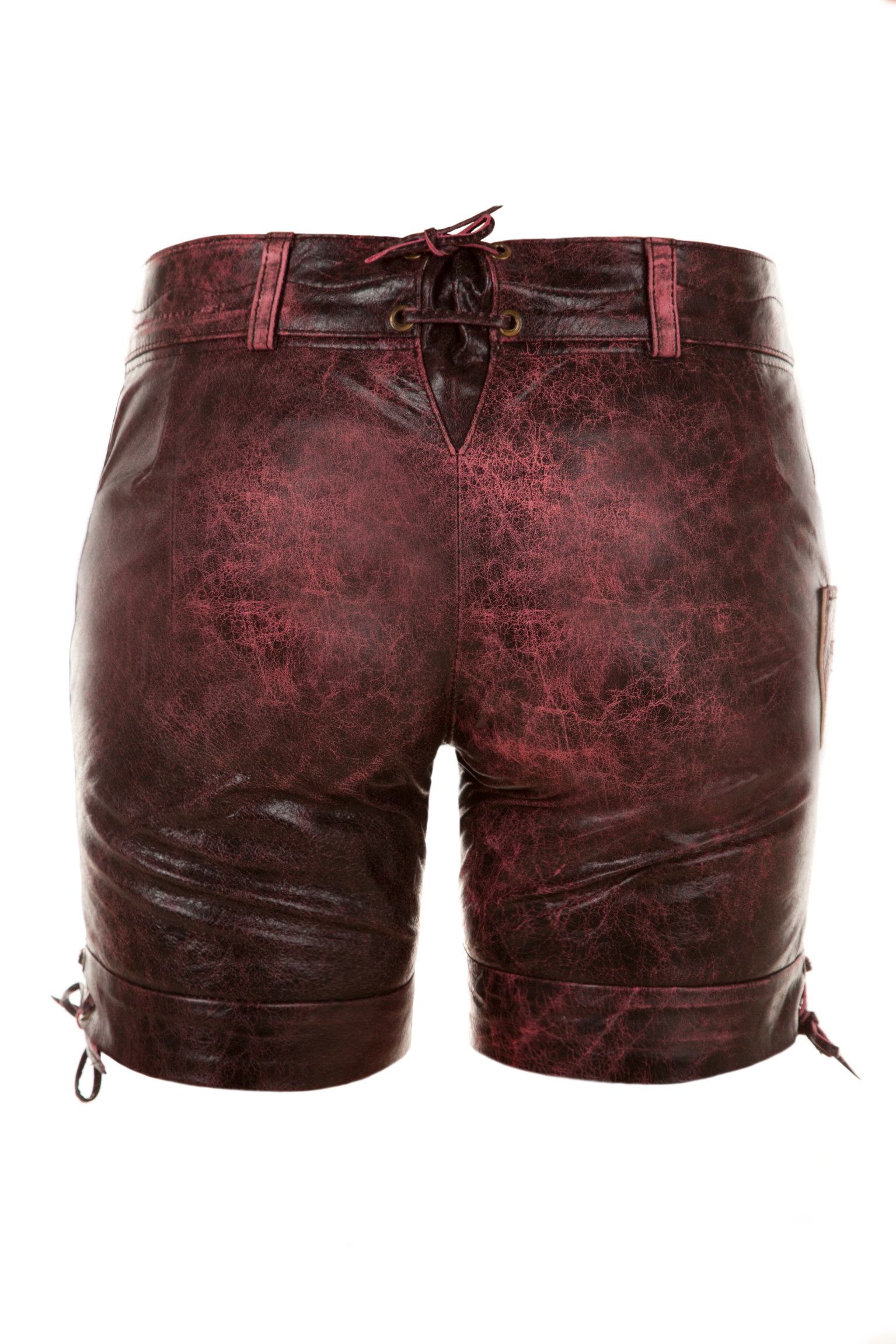 Damen Ledershorts explosive beere