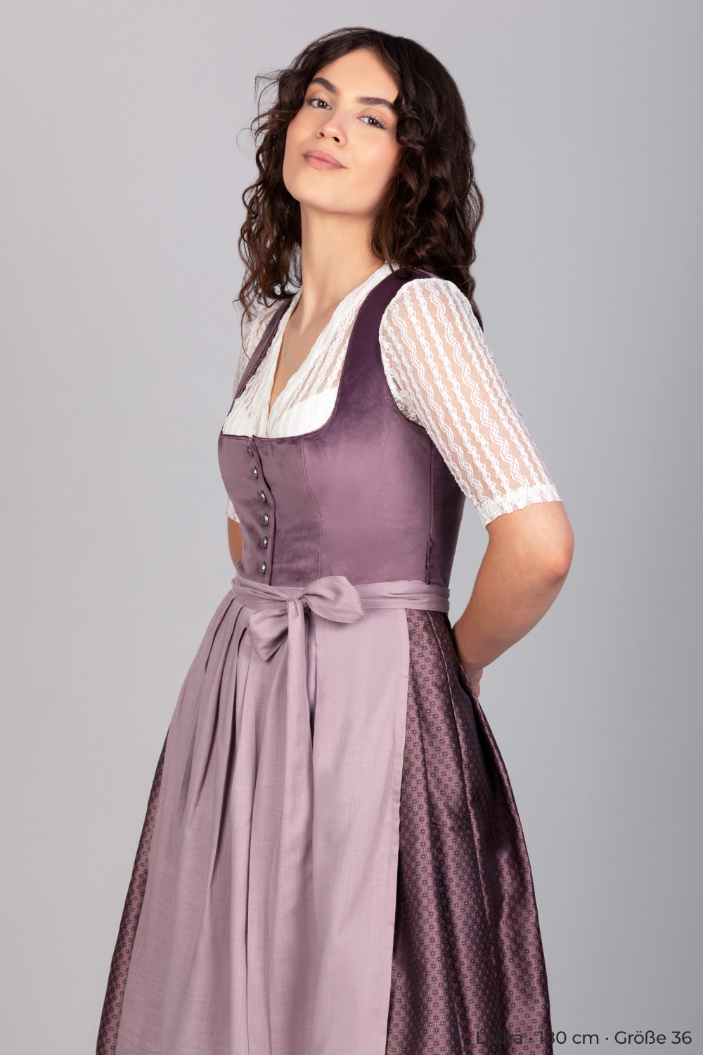 Midi Dirndl Susi Samt Flieder