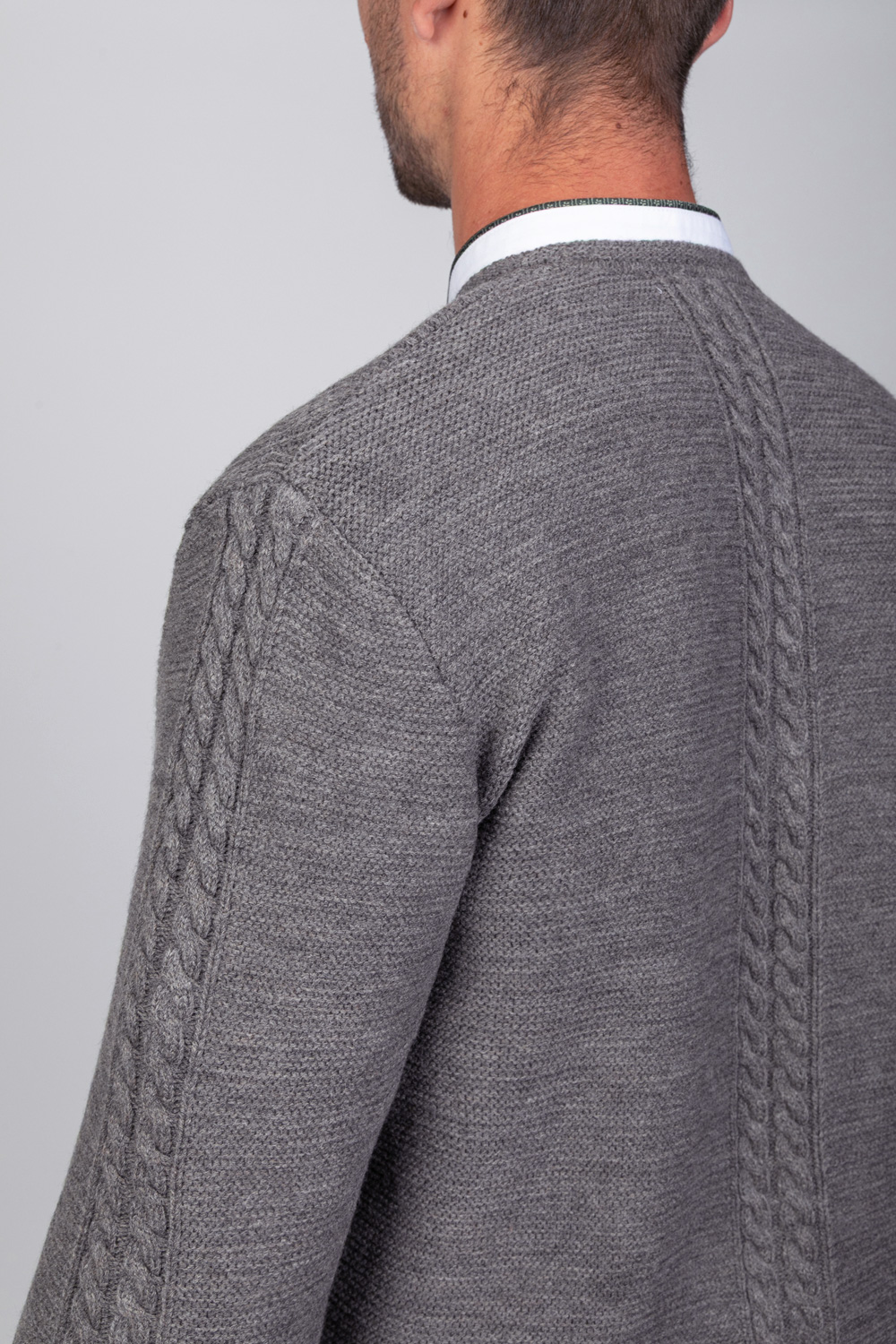 Trachten Strickjacke Leo Rauchgrau
