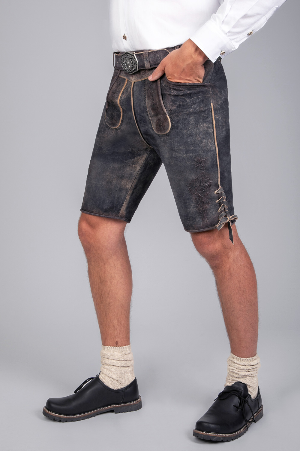 Kurze Wildbock Lederhose Tom