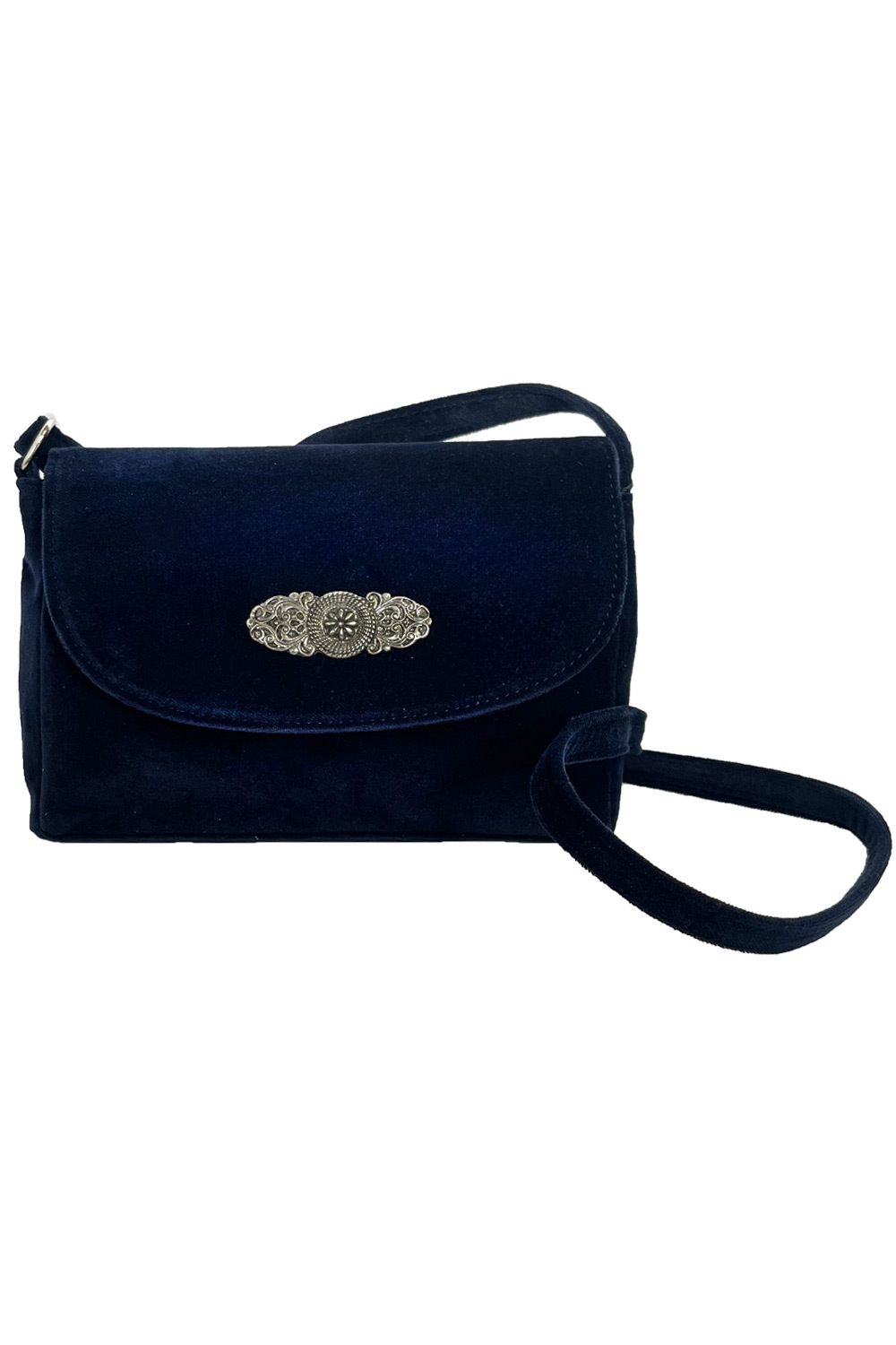 Dirndltasche Samt Marine Blau