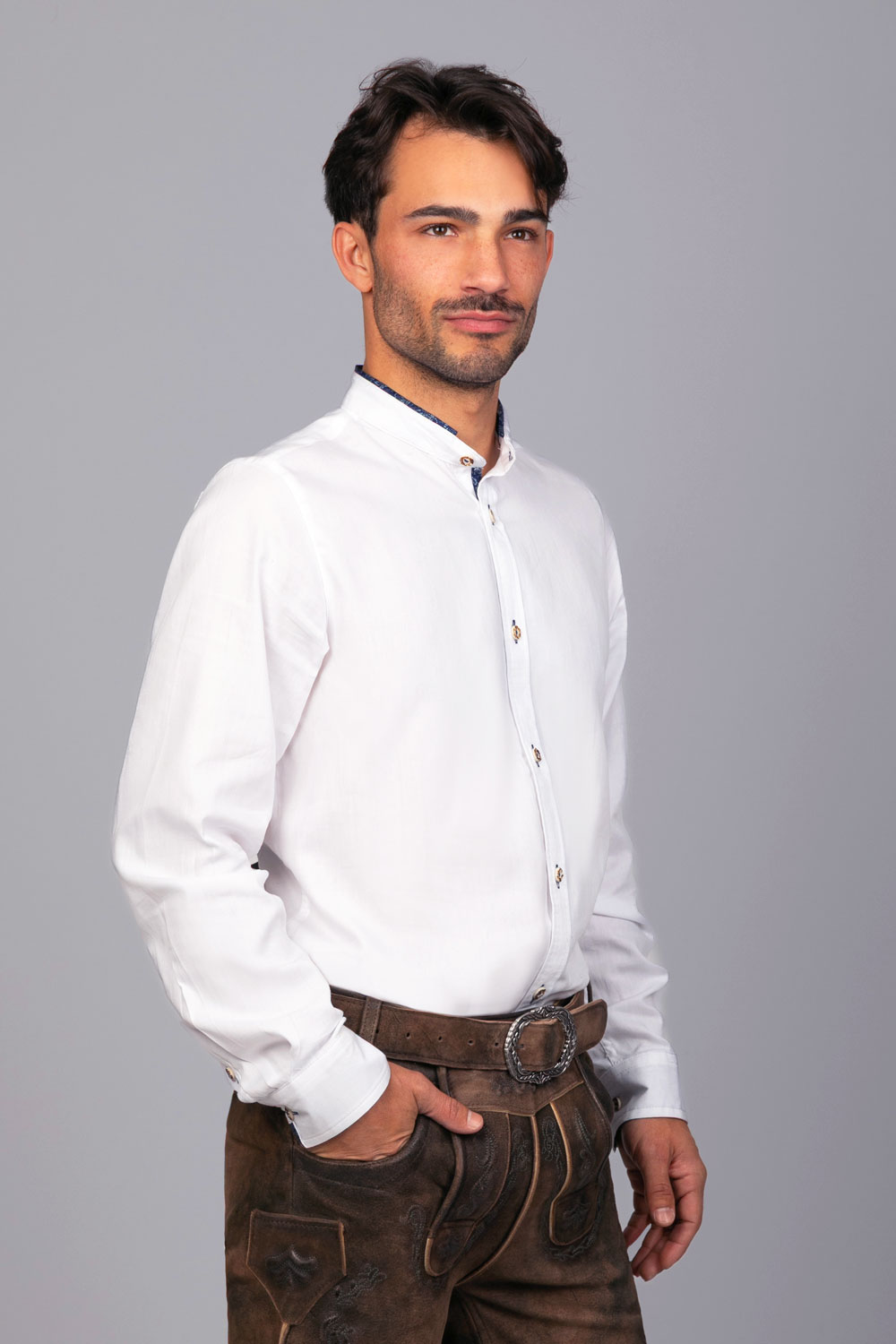 Trachtenhemd Simon Blau