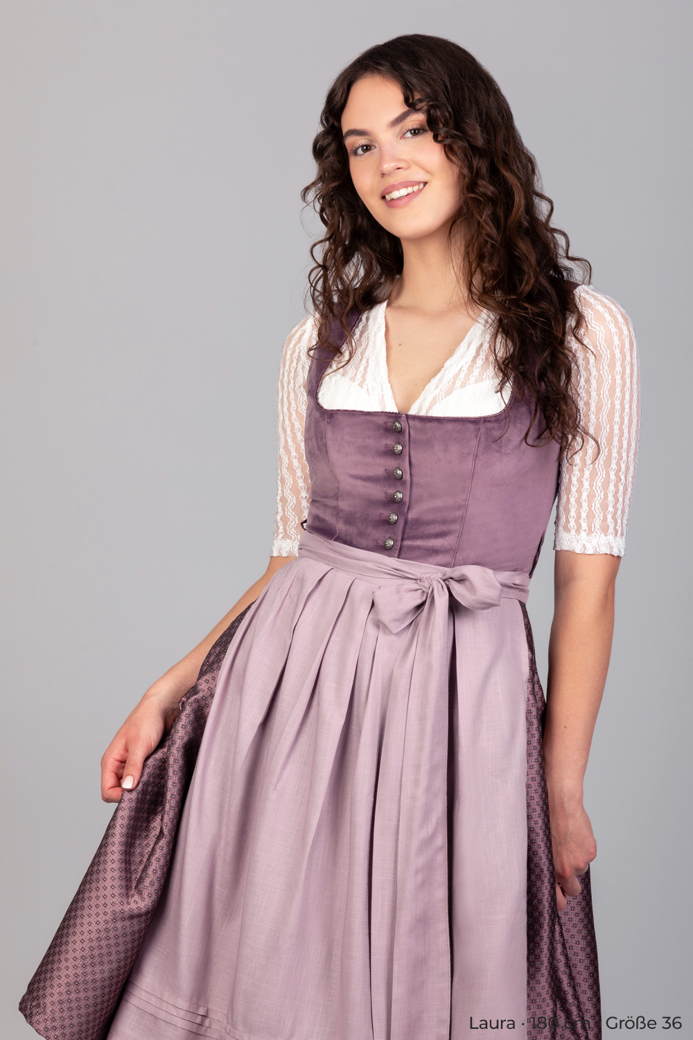 Midi Dirndl Susi Samt Flieder