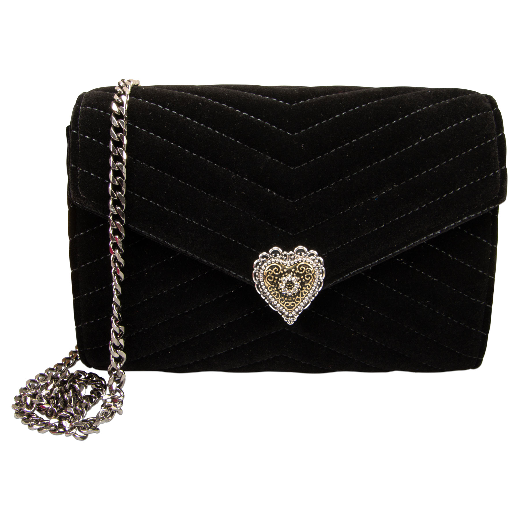 Trachten Dirndltasche Charlotte Samt Schwarz