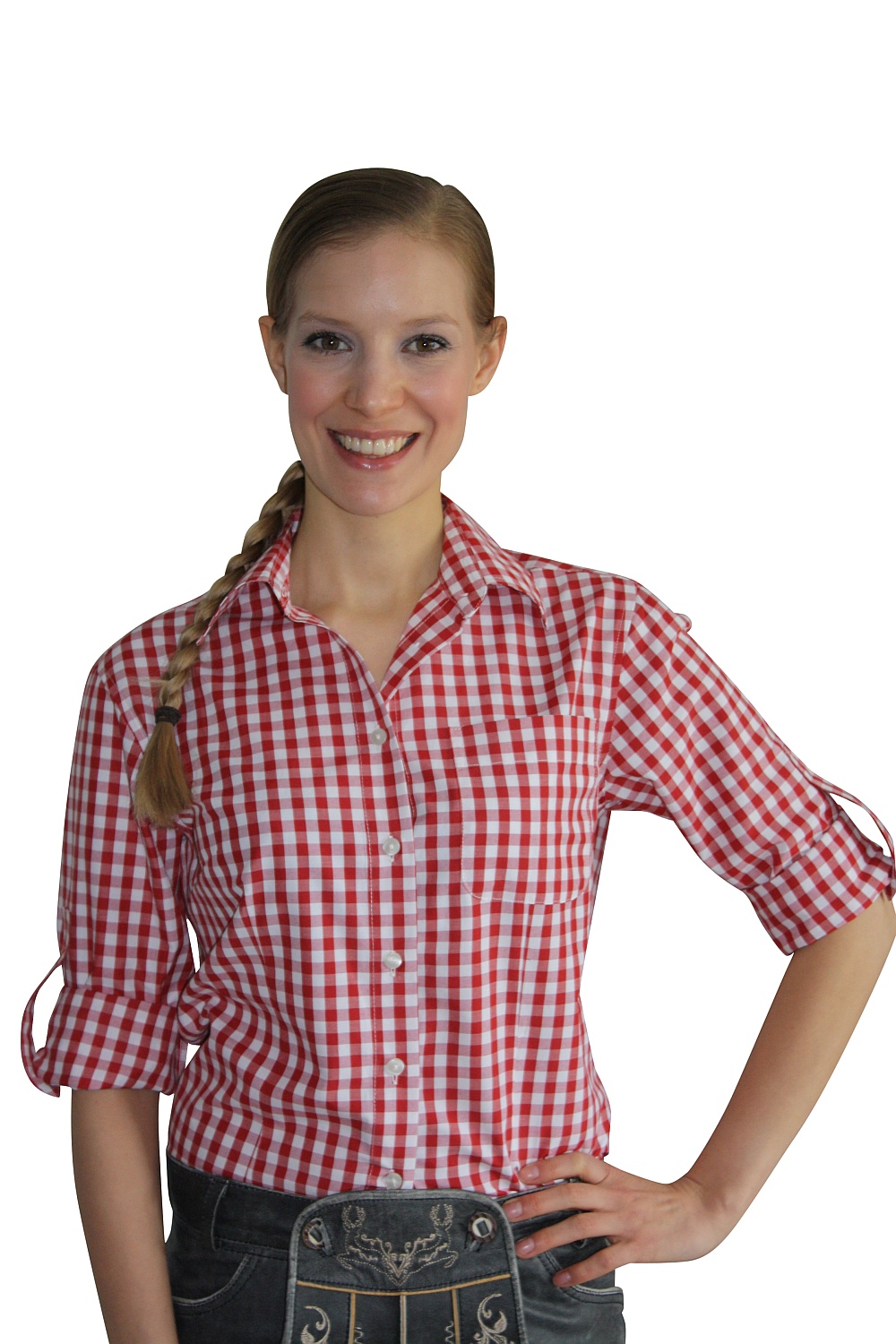 Damen Trachtenhemd rot kariert