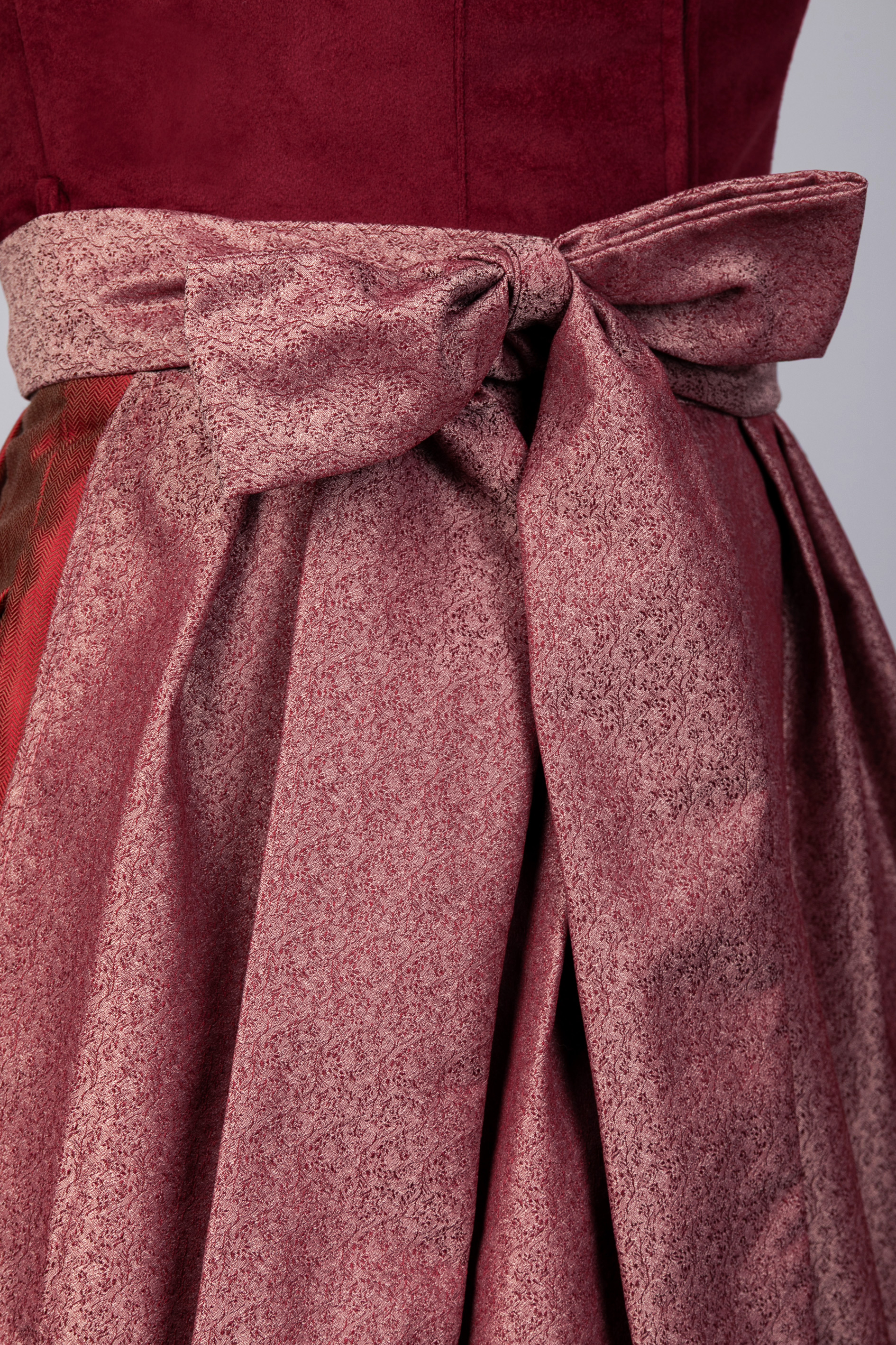 Midi Dirndl Luise Samt Rot