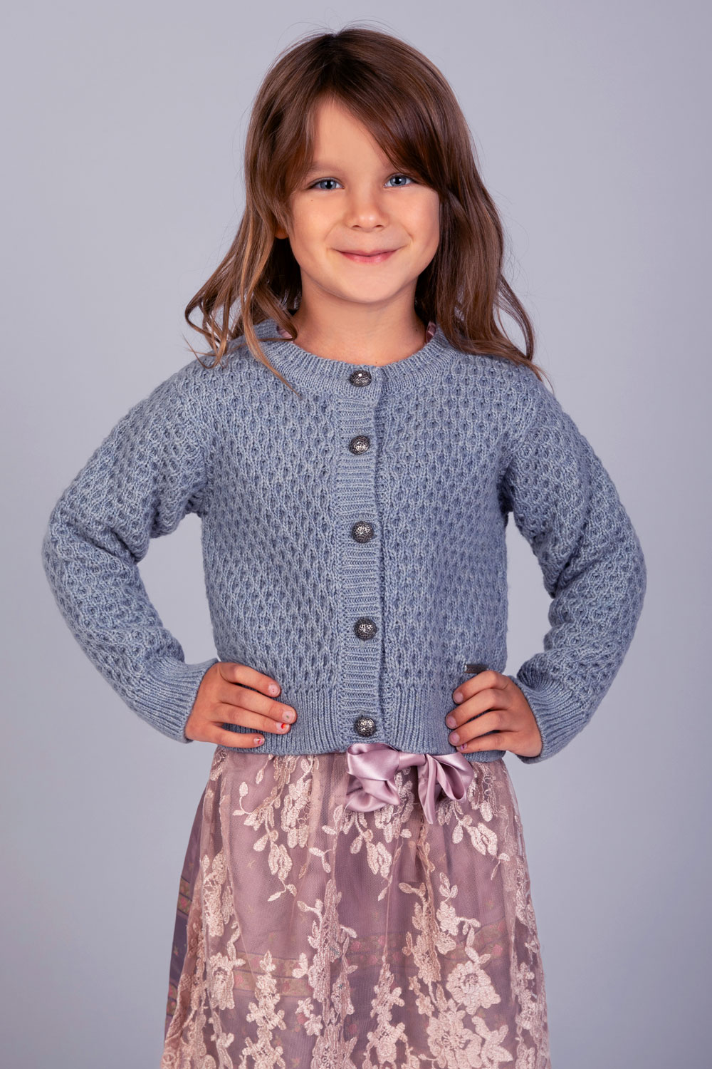 Kinder Strickjacke Theresa anthrazit