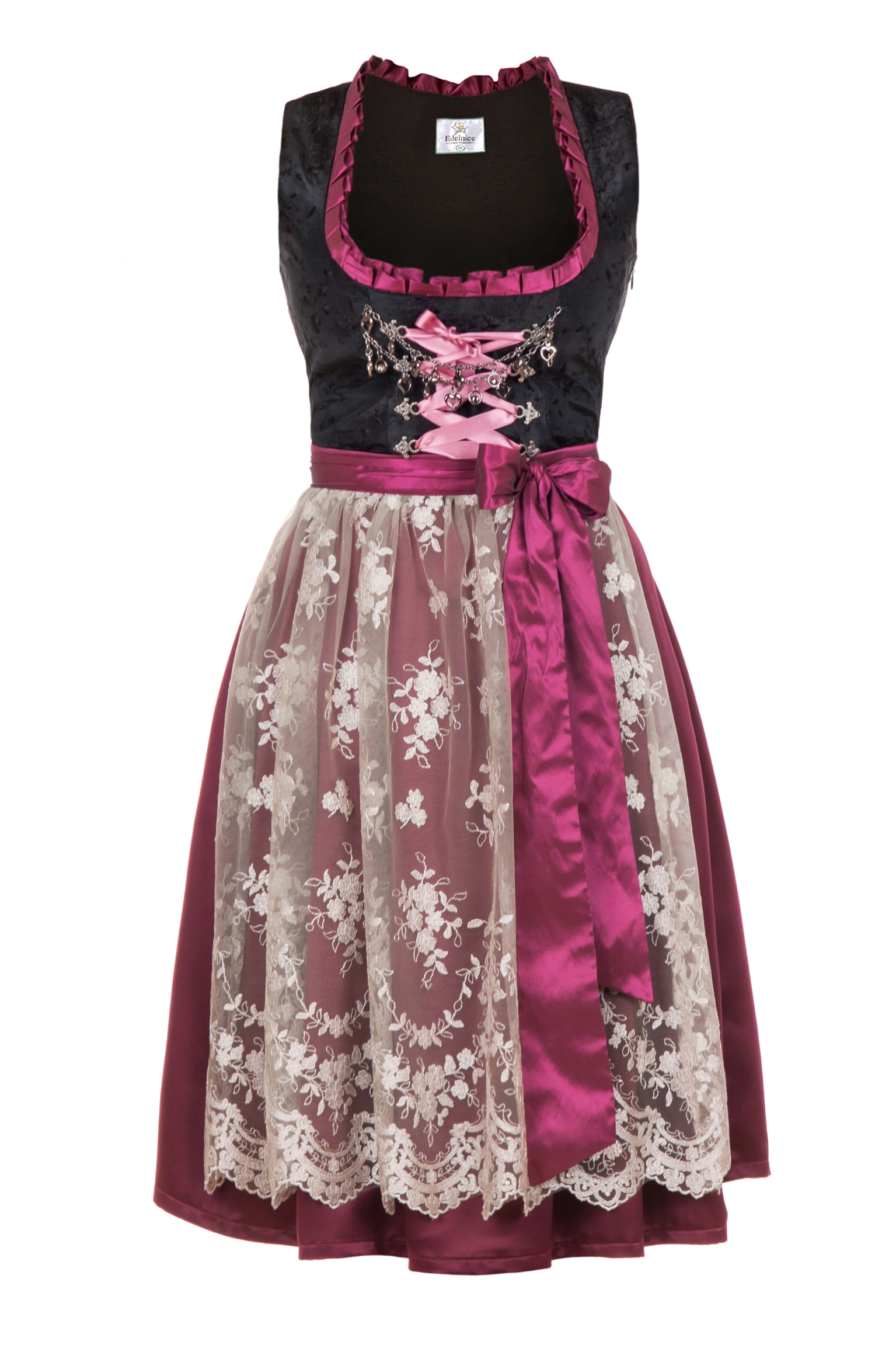 Midi Dirndl Made in Germany  bordeaux pink