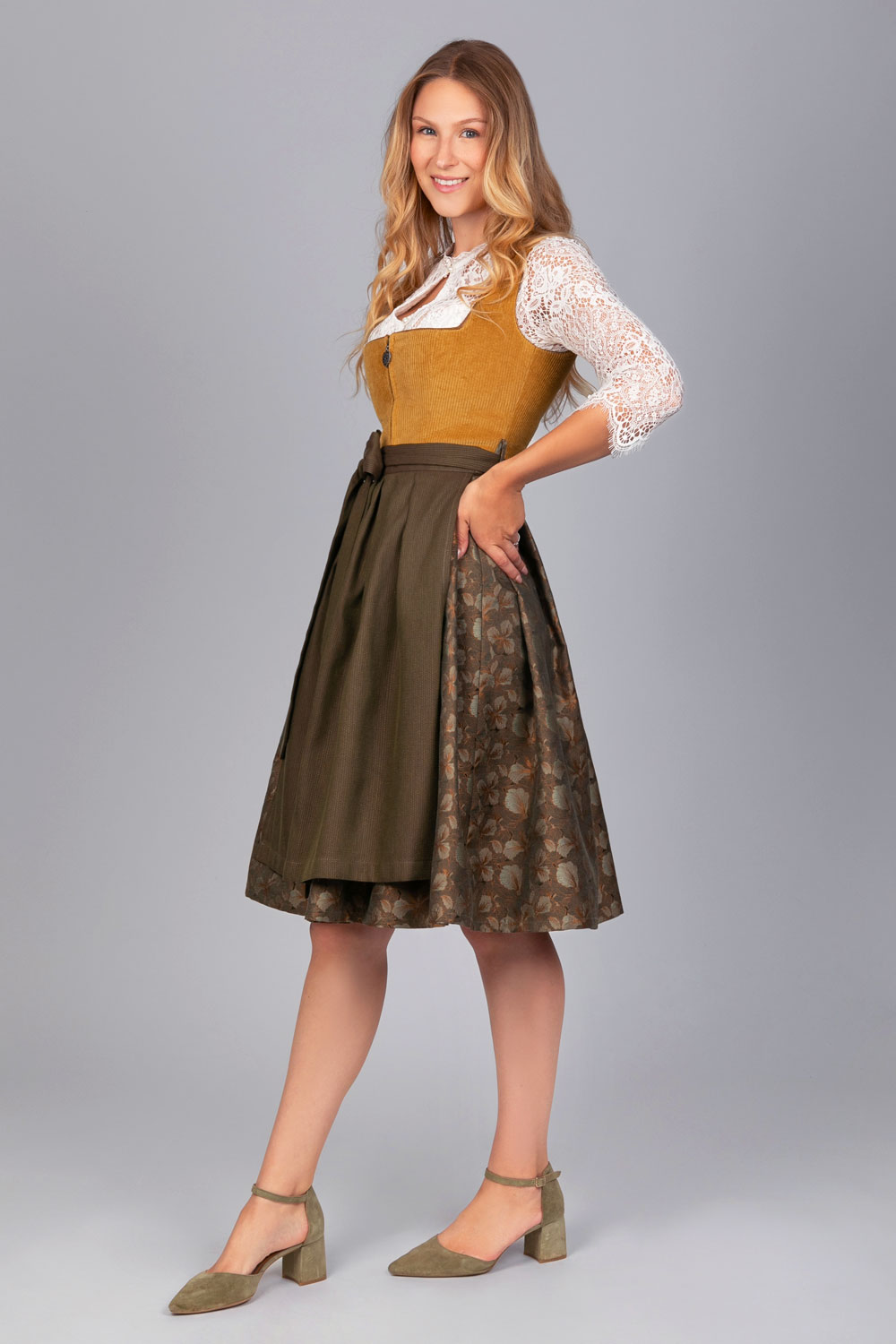 Made in Germany Dirndl Hanna Cord Gelb 