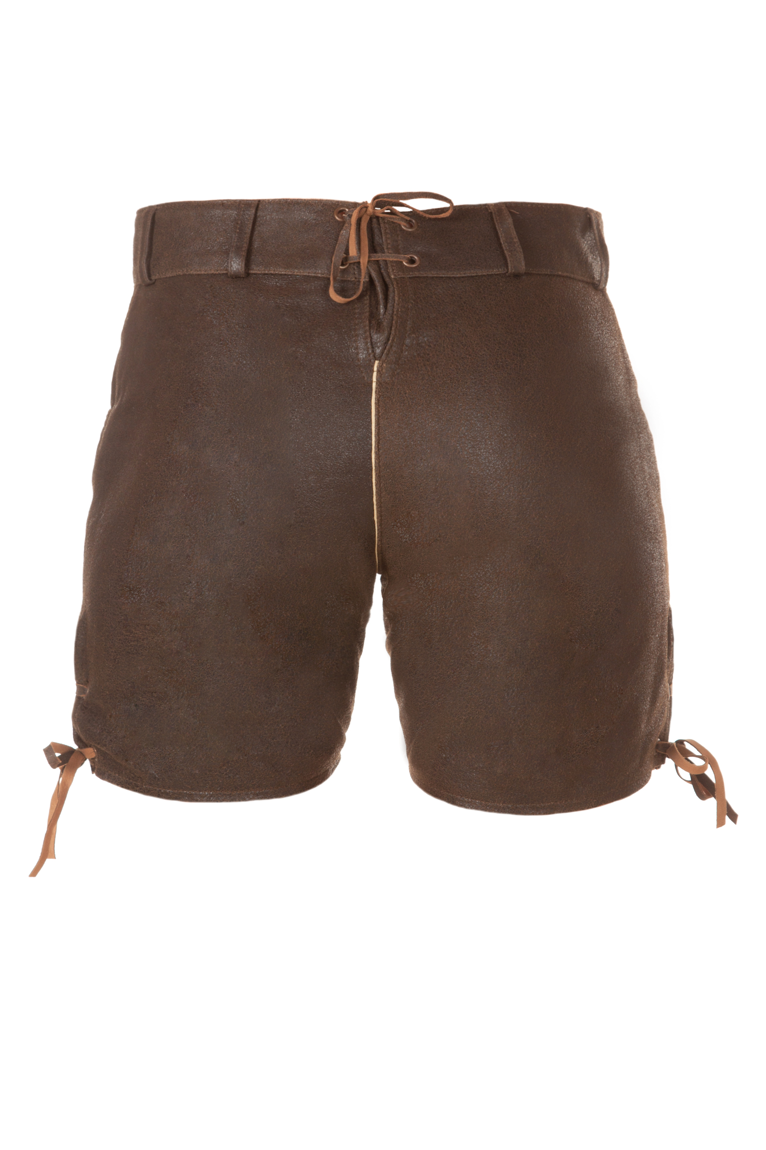 Kurze Damen Lederhose Wildbock dunkelbraun