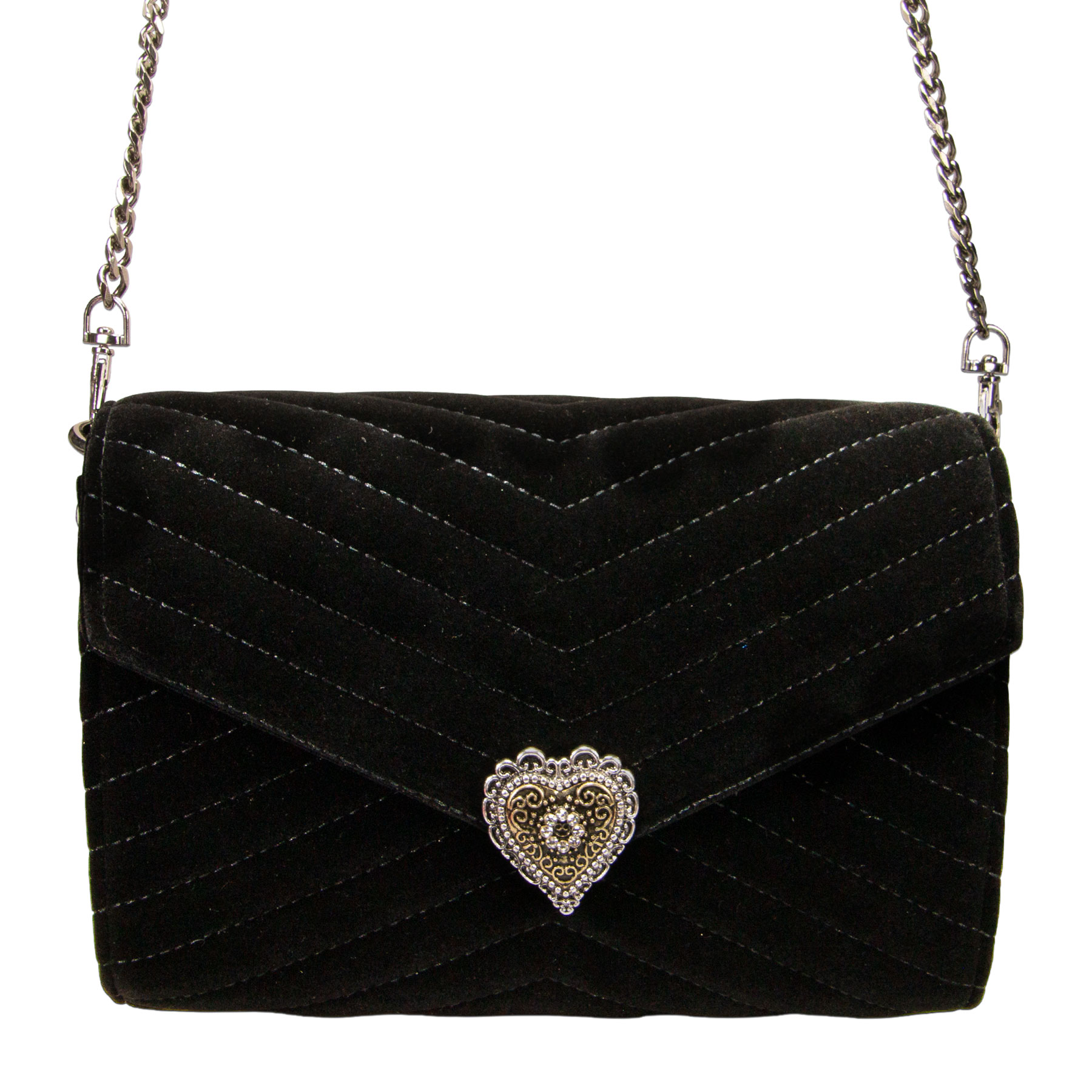 Trachten Dirndltasche Charlotte Samt Schwarz