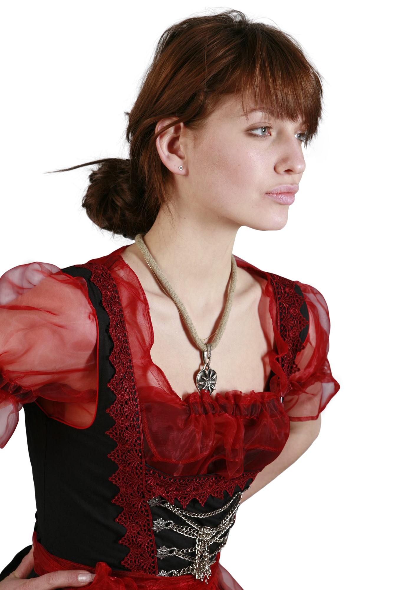 Sexy Mini Dirndl 3-teilig rot schwarz 