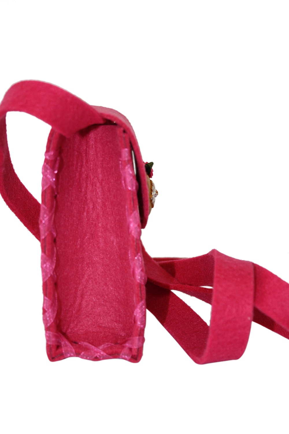 Mini Dirndltasche Filz pink Herz