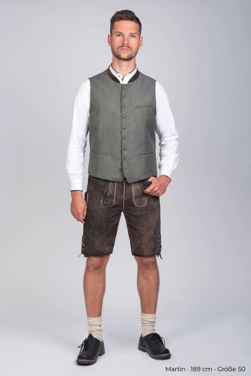 Kurze Wildbock Lederhose Gustl