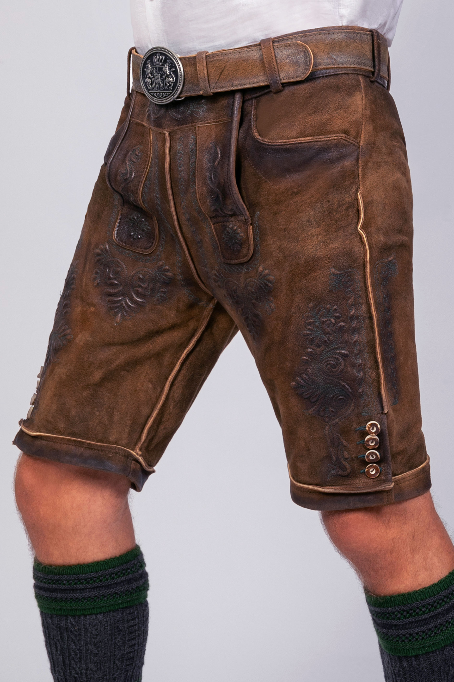 Kurze Wildbock Lederhose Jan