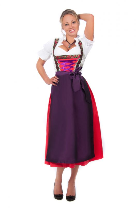 Dirndl 3-teilig Damen 2025 - Trachtenkleid Midi Für Oktoberfest
