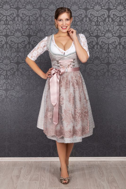 Edelnice Trachtenmode Exklusives Designer Dirndl lang Josepha inkl. Spitzen Dirndlschürze und