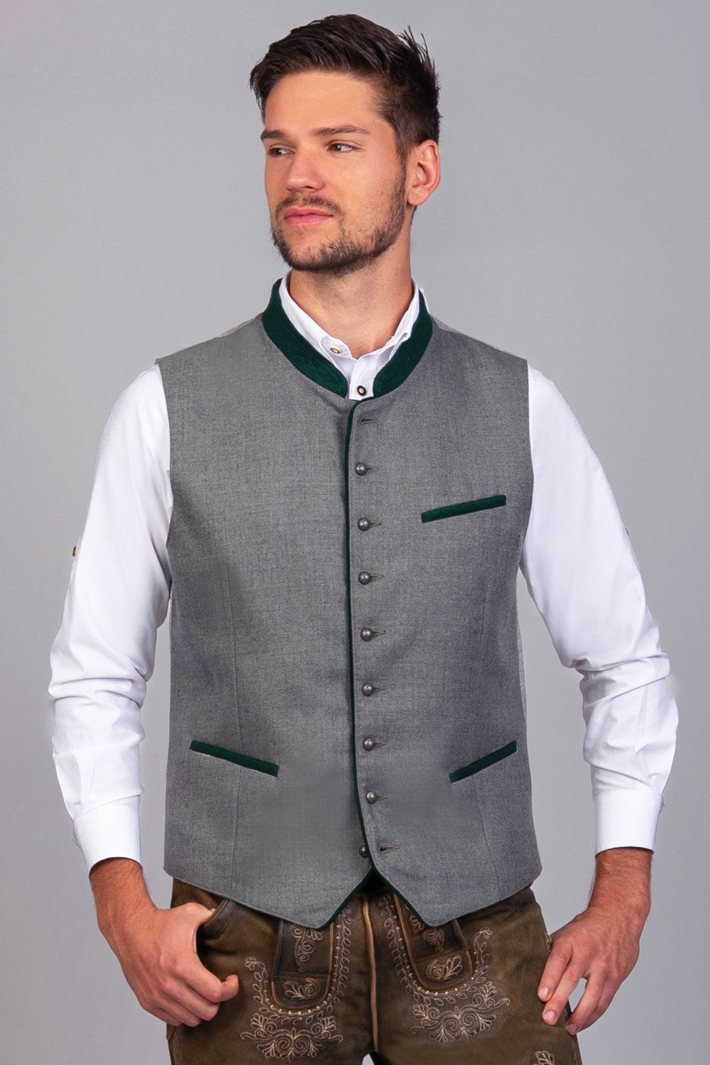 KRÜGER ARIJUS UOMO Pantaloni Folcloristici IN Cuoio Costume Bavarese